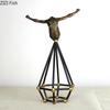 Retro Golden Figures Statue Ornaments Desk Decoration Minimalist Abstract Acrobat Character Resin Sculpture Room Aesthetic Decor