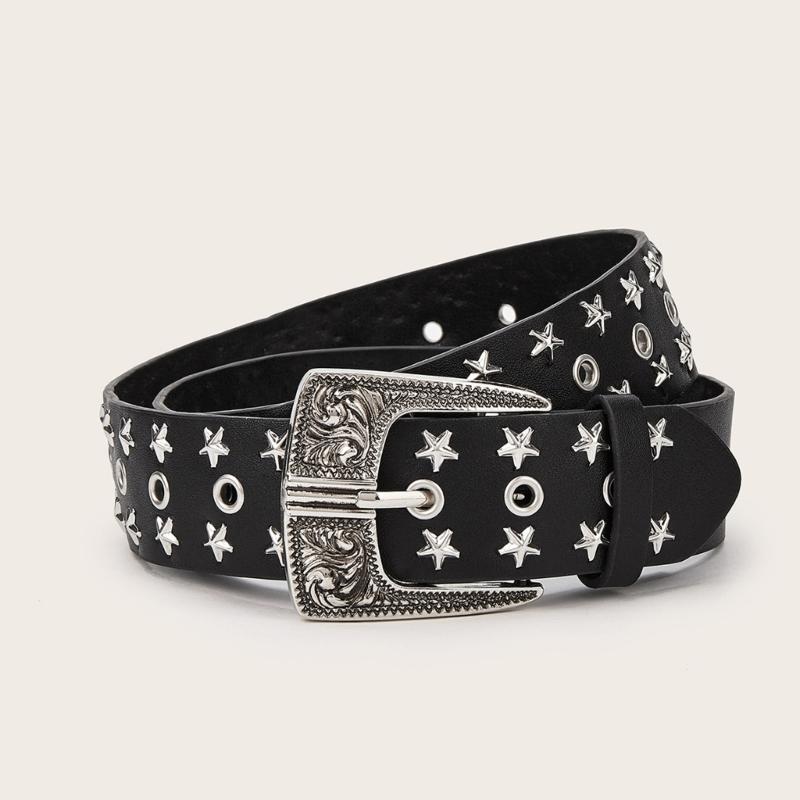 Punk Styles Rivets Studded Waist Belt Adjustable Waistband PU Leather Waiststrap For Women Teens Various Occasion