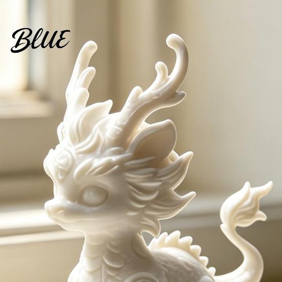 Layered Dragon Mane Sculpture 3D Printed Qilin Statue, Traditional Chinese Mythical Beast Figurine, Auspicious Customizable White Base Decoration