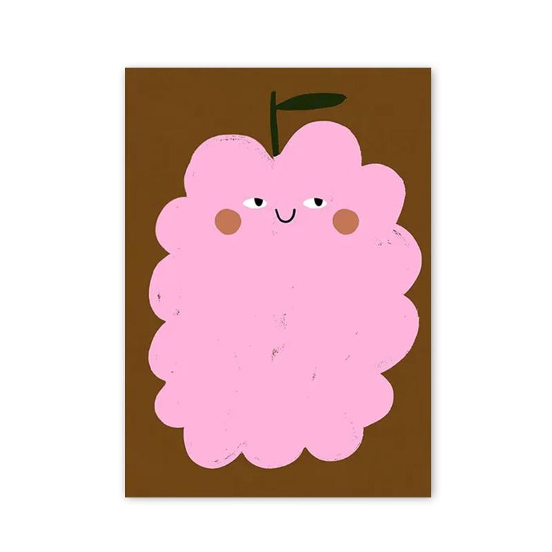 Cartoon Cute Strawberry Lemon Abstract Fruit Poster and Prints Nordic Wall Art Canvas Painting Pictures for Kids Room Home Decor