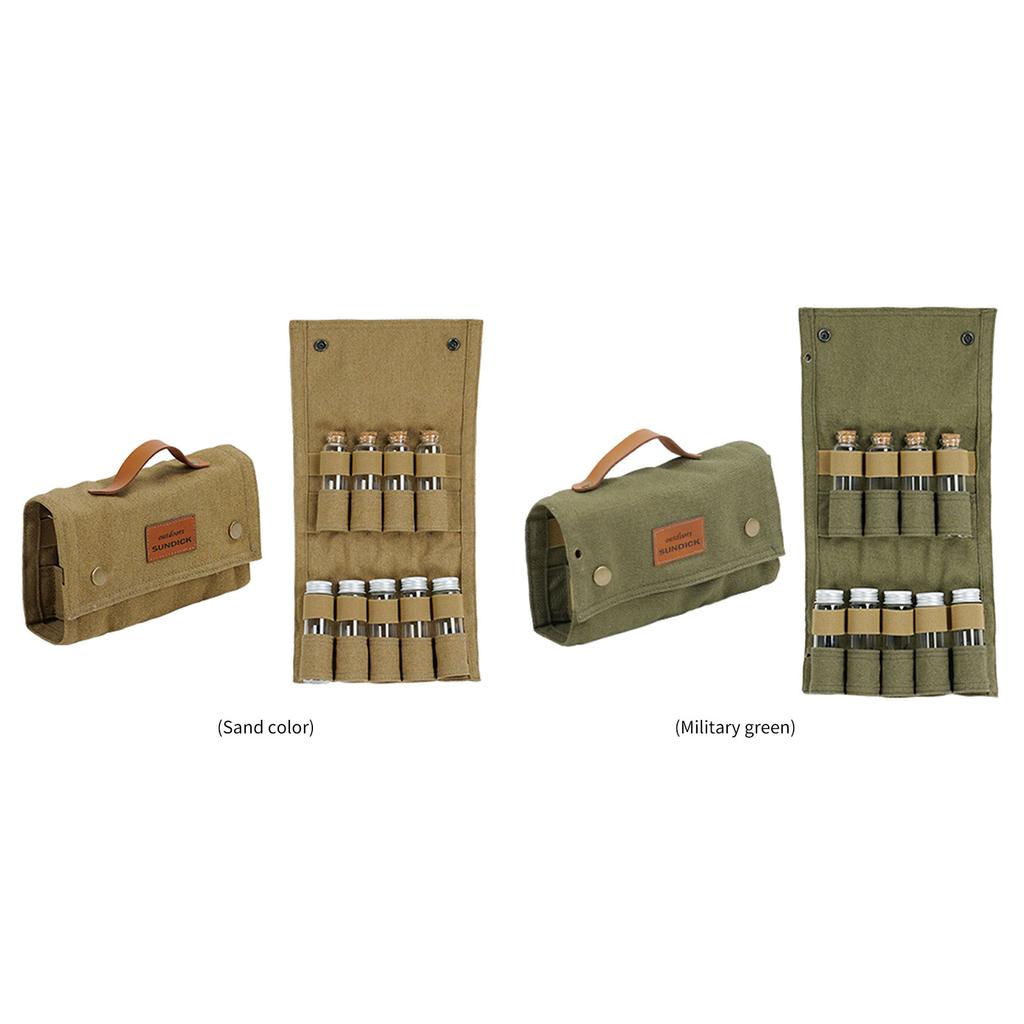 Seasoning Bottles Holder with Bottles Large Capacity Seasoning Bottles Bag Picnic Seasoning Storage Pouch for Outdoor Hiking BBQ