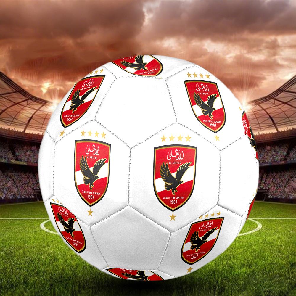 Al Ahly SC Soccer Ball, Colorful, Suitable for All Ages, Machine-stitched, PVC Material, Competition Grade, Durable and High Bounce