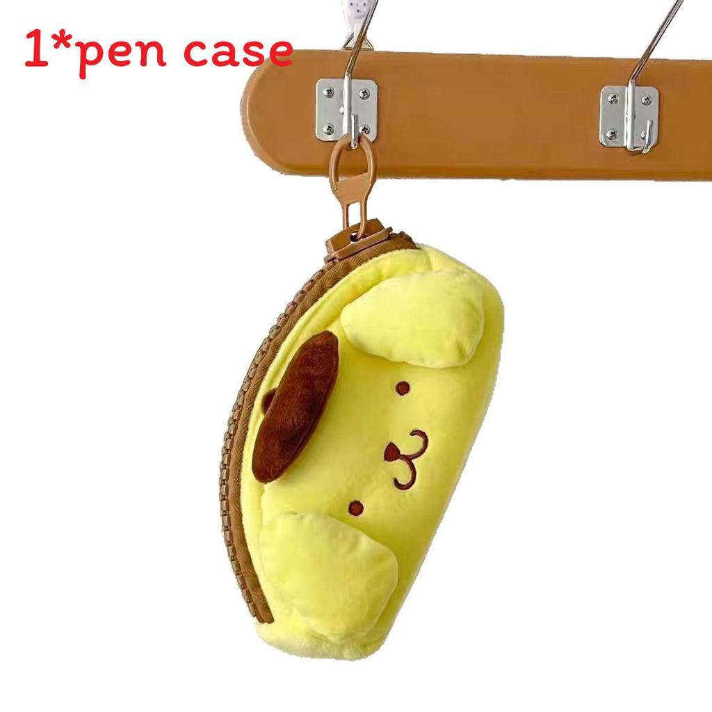 

Cartoon Pom Pom Purin Plush Makeup Bag With Large Capacity For Students And Travelers
