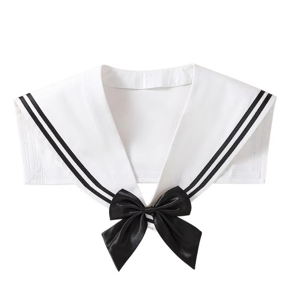 Cape Blouse False Collars White Collar Shawl Simple Striped Sailor Fake Collar Women