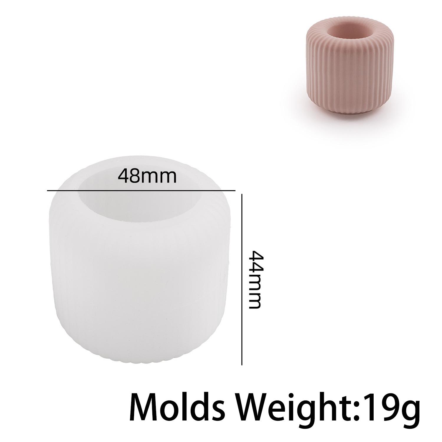 

Classic Striped Candle Holder Silicone Mold DIY Handmade Tealight Candlestick Gypsum Molds Concrete Resin Craft Making Home Deco