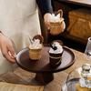 Japanese Style Acacia Wood Cake Stand - High-Footed Dessert Tray and Snack Plate for Living Room Display