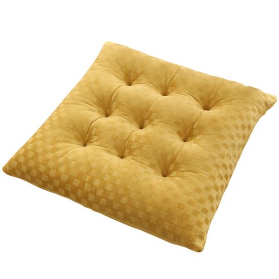 Seat Pad Anti-Slip Strap Design Soft Texture Plush High Elasticity Protective Washable Thickened Student Square Chair Cushion for Home