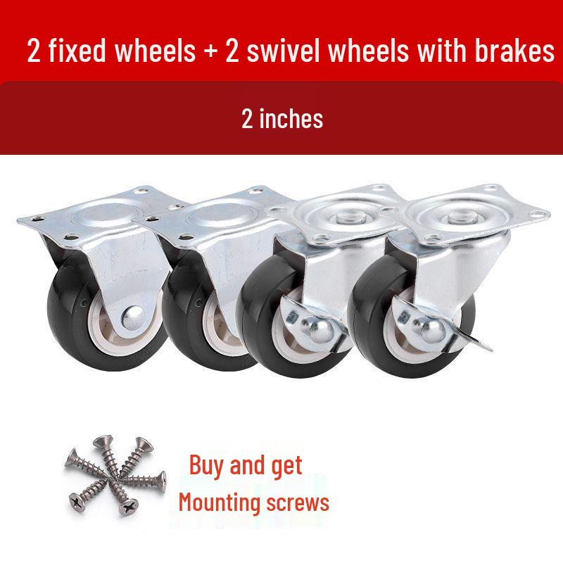 1-3 Inch Silent Swivel Caster Wheels with Brakes for Furniture and Trolleys