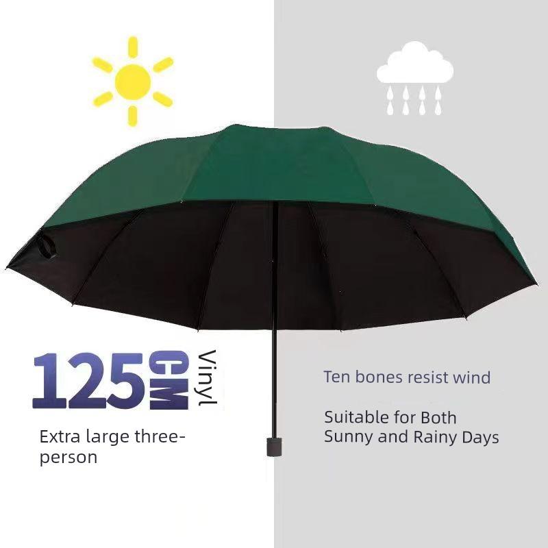 12-Rib Extra-Large Umbrella, Dual-Purpose for Sun and Rain, Sunshade Umbrella for Men and Women, Manual Reinforced Folding Sun Protection Umbrella