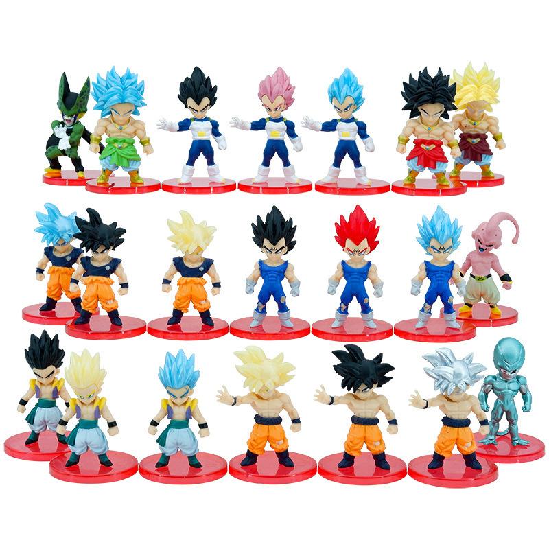 

Toys Model 21pcs/lot Dragon Ball Mini Figure Super Saiyan Goku Vegeta Action Figures DBZ Dolls Gifts