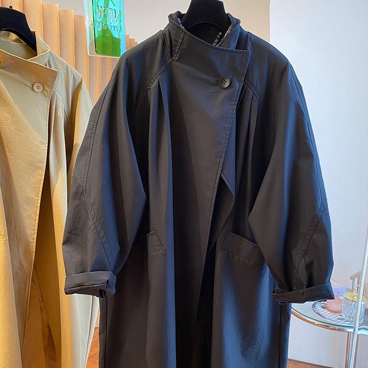 Women's Standing Collar Windbreaker Spring and Autumn Plus Size Medium Long Small Windbreaker Jacket