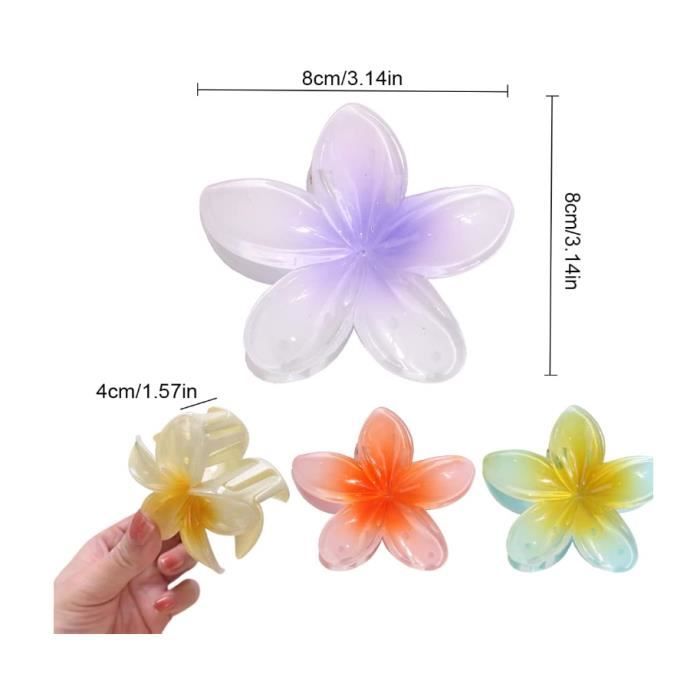 Hair Clip - Flower - Non-slip - 4 Pieces - For Thick Hair