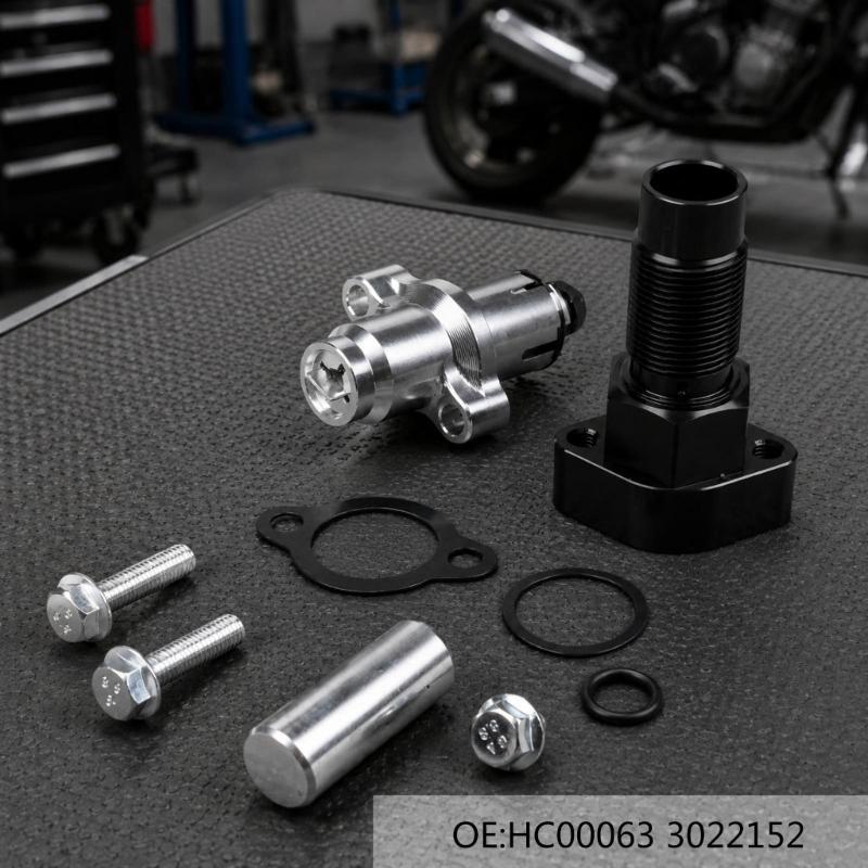 Replacement Timing Chain Tensioner HC00063 3022152 for 900 XP Motorcycle Engine Service, Aluminum Housing Designed to Maintain Engine Chain System