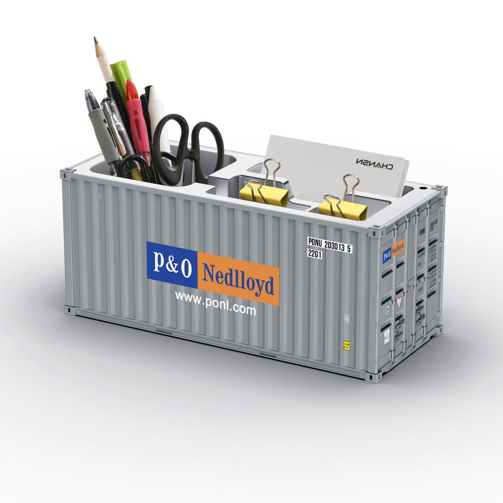 Miniatura Realistica Modello Container Marittimo Semplice Multifunzionale Portapenne da Scrivania per Ufficio Scatola Portaoggetti Decorazione per la Casa Artigianato