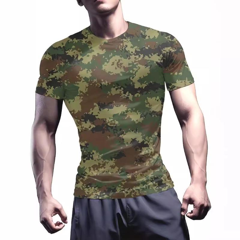 Men's 3D Printed T-Shirt Muscle Pattern Print Outdoor Fitness Breathable Quick Drying Sports Short Sleeve O-Neck Pullover Casual Top
