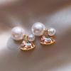 Silver Needle Dripping Oil Pony Pearl Stud Earrings Natal Year Simple Fashion Temperament Earrings Light Luxury High-end Earrings