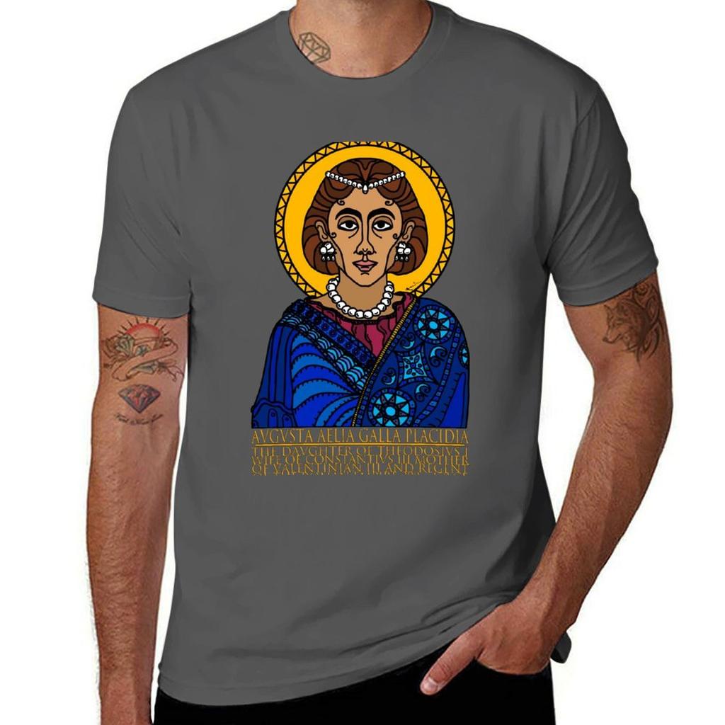 Avgvsta Aelia Galla Placidia Empress Of Rome Tshirt Lightweight Basic Short Sleeve Shirt