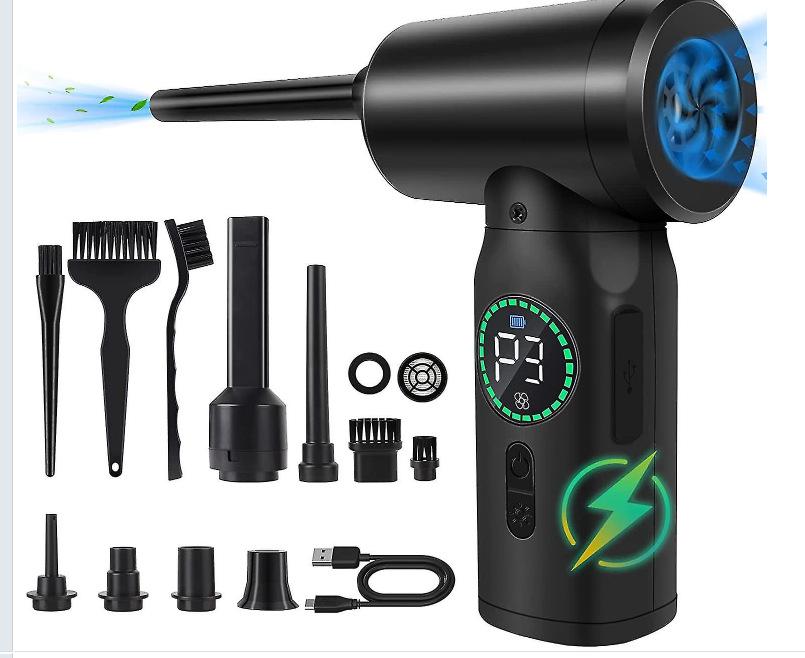 Wireless Portable Car & Household Vacuum Cleaner with Blowing and Suction, Multifunctional Inflator Pump