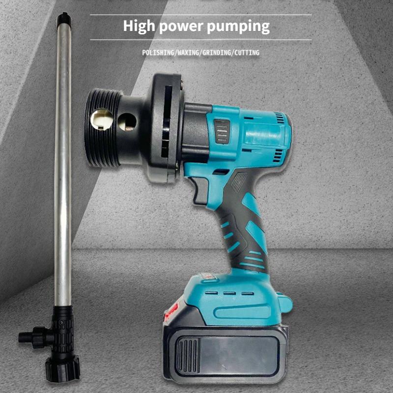 High Power Brushless Oil Pump Portable Liquid Extraction Bucket Pump Large Capacity Lithium-ion Diesel Pumping Unit Blue