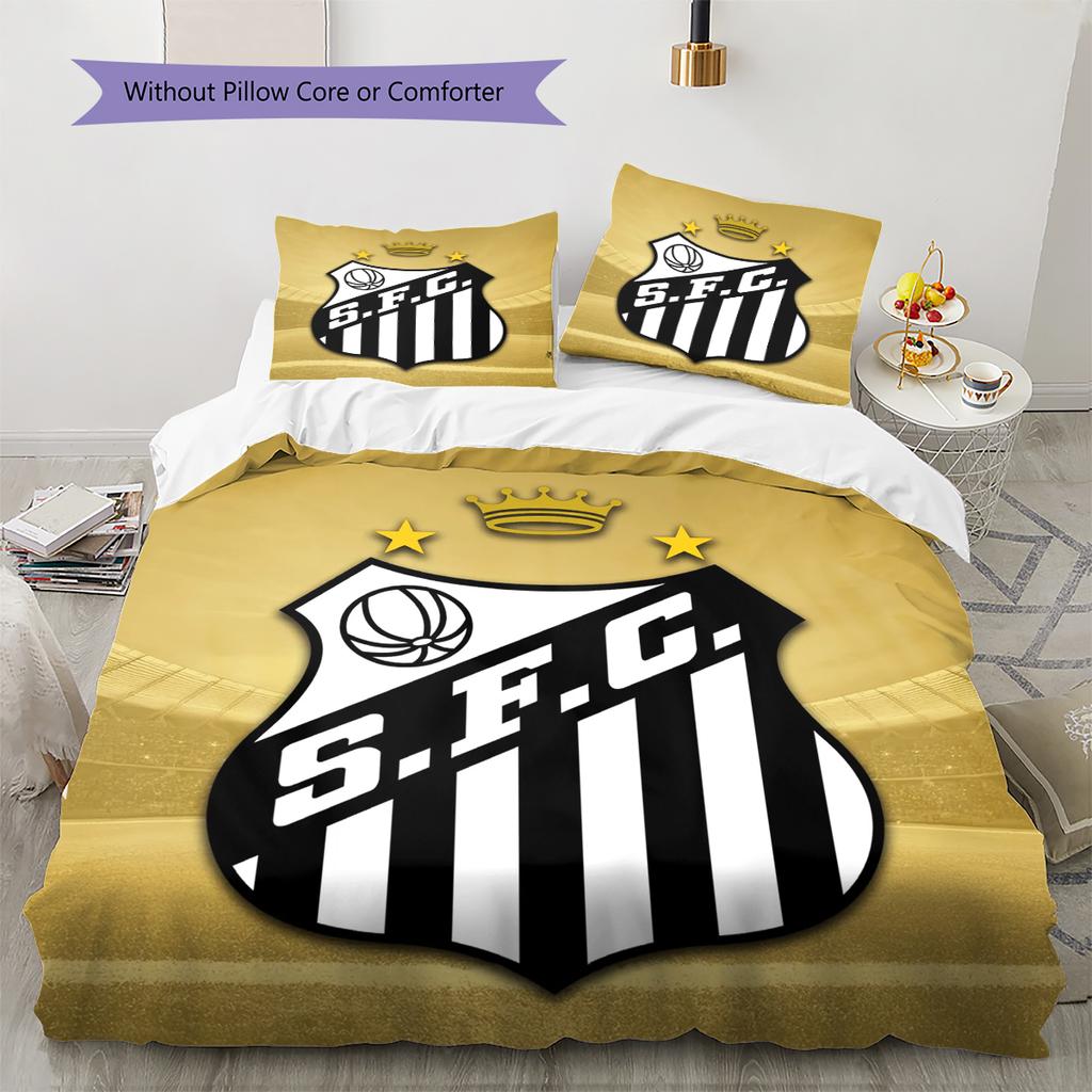 Santos FC Pattern Bedding Home Decoration Birthday Gift (1 * duvet cover + 2 * pillowcase, without core)