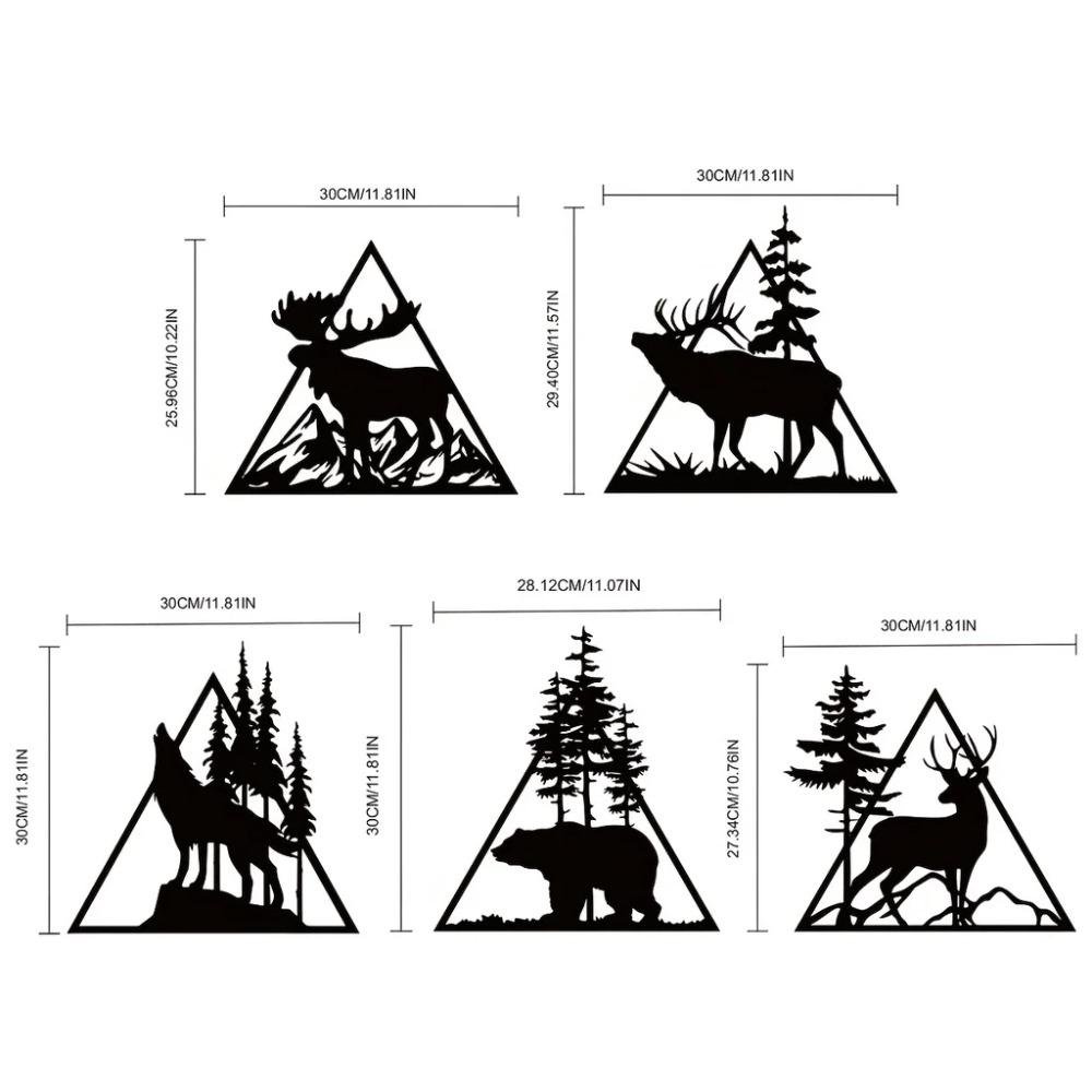 Metal Deer Art Wall Decor - Forest Deer Sign - Elegant Metal Forest Deer Wall Hanging - Stylish Wall Decor for Home