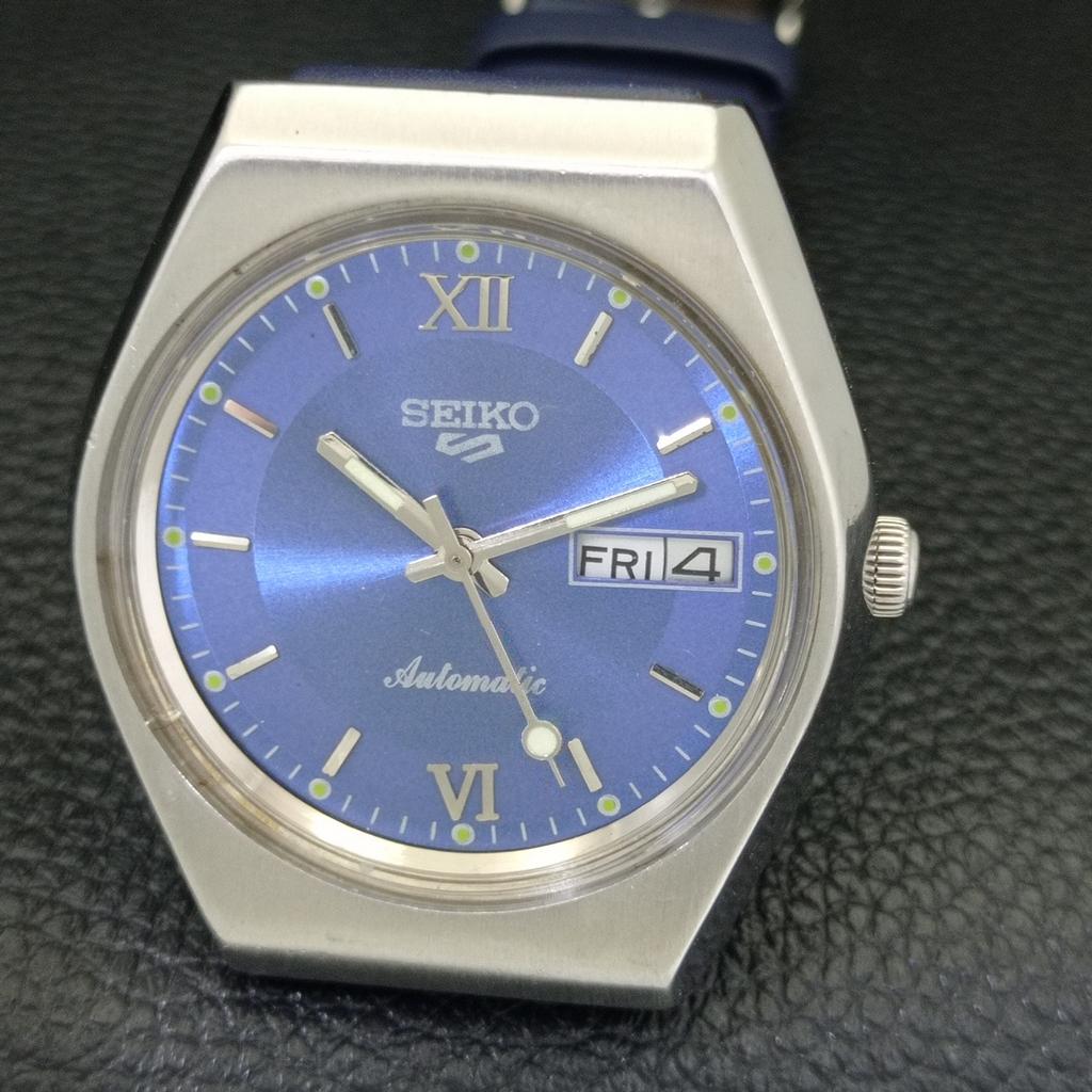 VINTAGE SEIKO 5 AUTOMATIC 6309A JAPAN MENS BLUE COLOR DIAL WATCH a701234-5 R206a-a701234