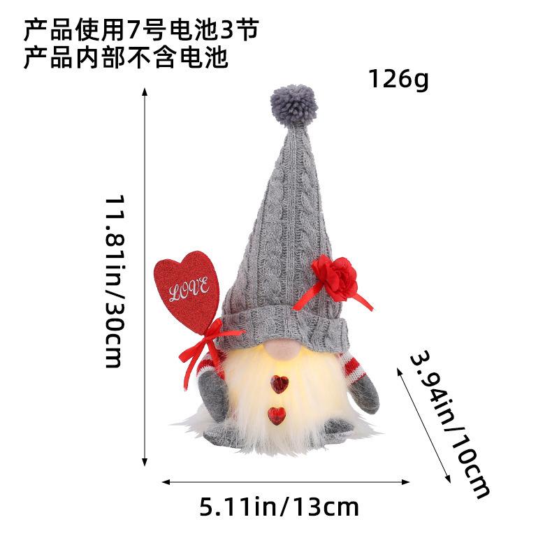 

Светящаяся вязаная шапка Кукла на День святого Валентина Безликая кукла Подарок на Циси Праздничное украшение для витрины торгового центра C3-16 gray