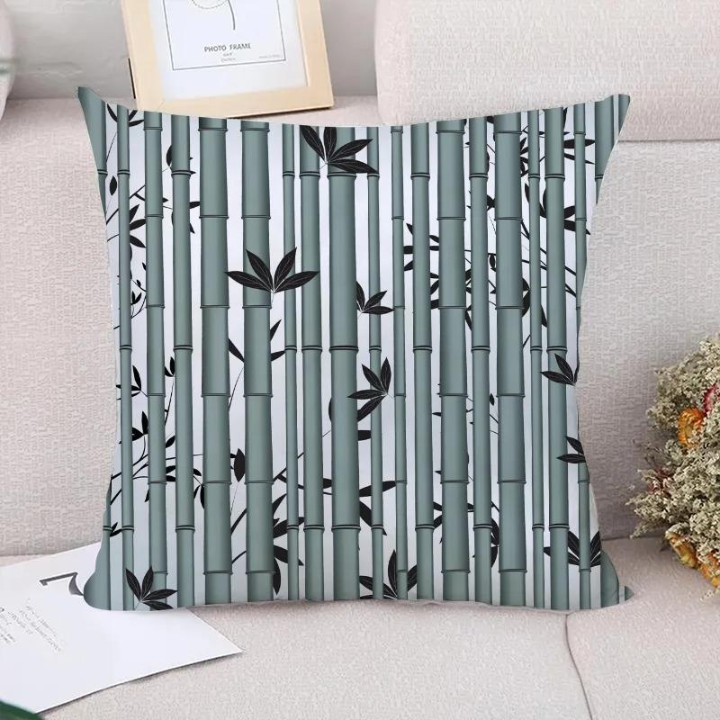 Декоративная наволочка с рисунком бамбука для гостиной офиса дома наволочка для автомобиля 40x40cm 598₽