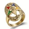 Men'S And Women'S Titanium Steel Epoxy Star Ring Stainless Steel Water Drop-Shaped Pentagram Epoxy Ring Ring