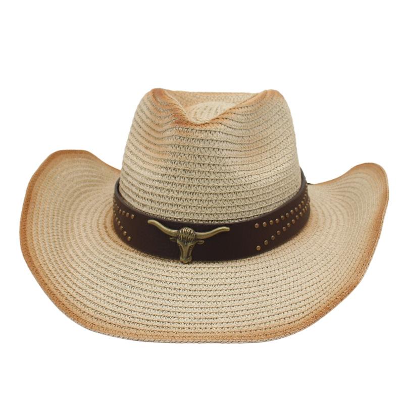 Tibetan Men'S And Women'S Top Hats Cross-Border Foreign Trade Windbreak Rope Spring And Summer Bohemian Western Cowboy Straw Hat