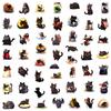 50 100Pcs Cute Black Cat Stickers Laptop Phone Case Notebook Scrapbooking Car Vinyl Waterproof Cartoon Cats Decal Kids Gift Toy