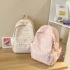 Schoolbag Korean fresh plaid corrugated backpack girl heart lace small schoolbag girls junior high school students female commuter bag