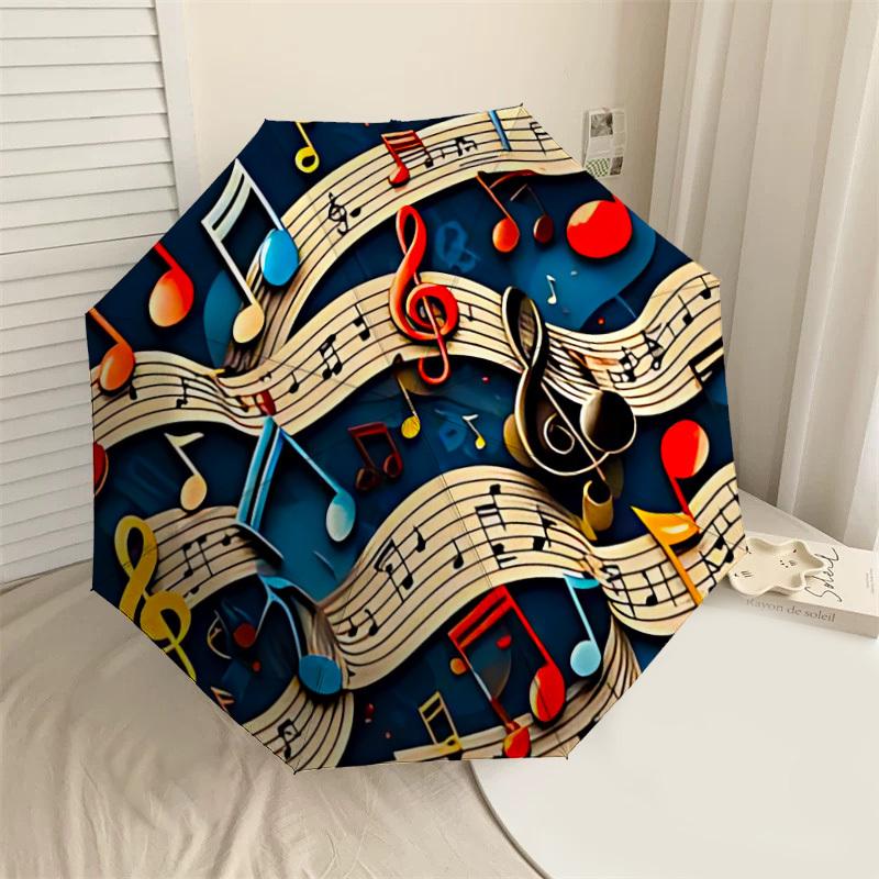 

1PC music notes Umbrella-8-Rib Reinforced, Automatic Open, Lightweight & Durable, Cute Fashion Accessory for Outdoor-T185