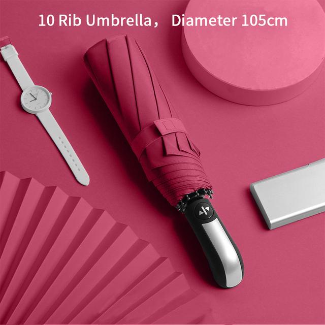 Folding Umbrella Men Automatic UV Parasol Portable Strong Wind Resistance Waterproof Bumbershoot Raining Snowing For Xiaomi