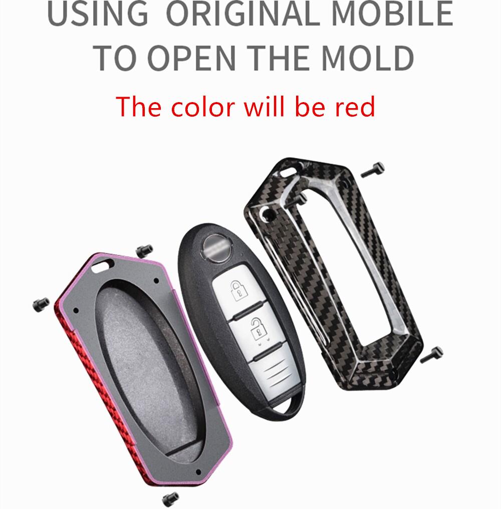 Carbon Fiber Remote Fob Smart Key Case Cover For Nissan Infiniti Q50-Q70 Armada