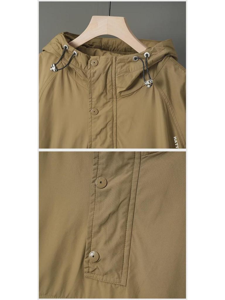 Men's American Style Waterproof Hooded Jacket - Trendy, Casual, Loose-Fit for Spring and Autumn 2024