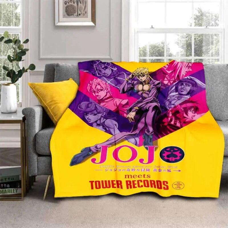 Anime Jojo Bizarre Adventure Cosplay Body 3D Printed Flannel Blanket for Beds Hiking Picnic Fashionable Bedspread Throw Blanket