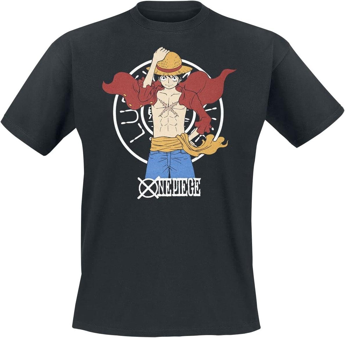 Мужская футболка One Piece Луффи Новый Мир, Черная, Обычная XXXXXL чёрный