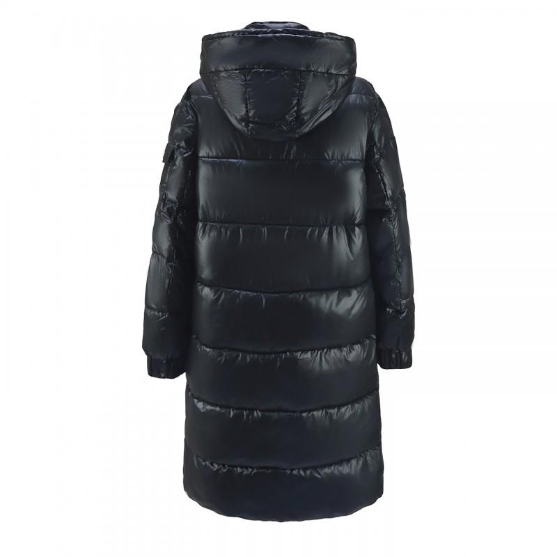 Unisex Long Puffer Coat With Hood Thick Winter Cotton-Padded Jacket Women Men