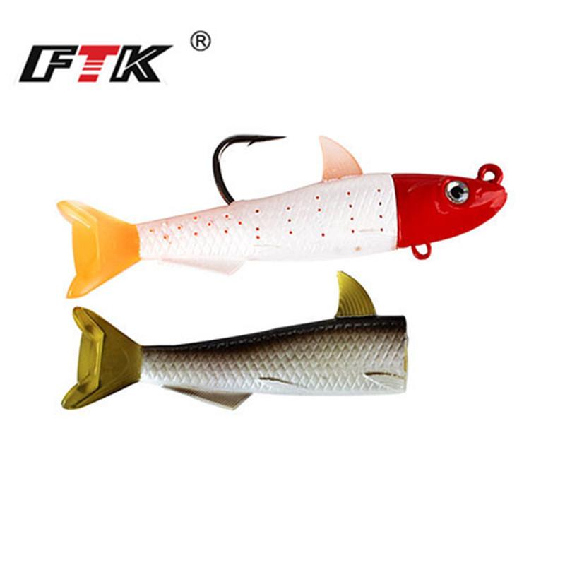 FTK Fish Type Lead Head Soft Fish 5.5cm10g 7.5cm25g 11cm 45G Road Sub-bait Crank Hook Artificial Soft Fish Bionic Bait