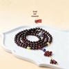 Authentic Small Leaf Red Sandalwood Buddha Beads Rosary Bracelet for Men & Women - 0.6 Size, 108 Wenge Beads