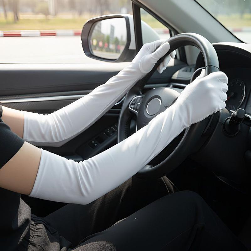 Women Long Gloves Finger Elbow Protection Opera Evening Party Prom Costume Adult Fashion Accessories Breathable Black Mittens