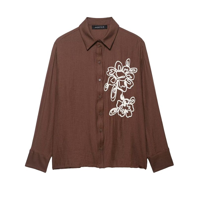 

Kaslead New Women clothes Western Style Fashion Simple and Versatile Flower Texture Shirts 3564162 700 Image color L