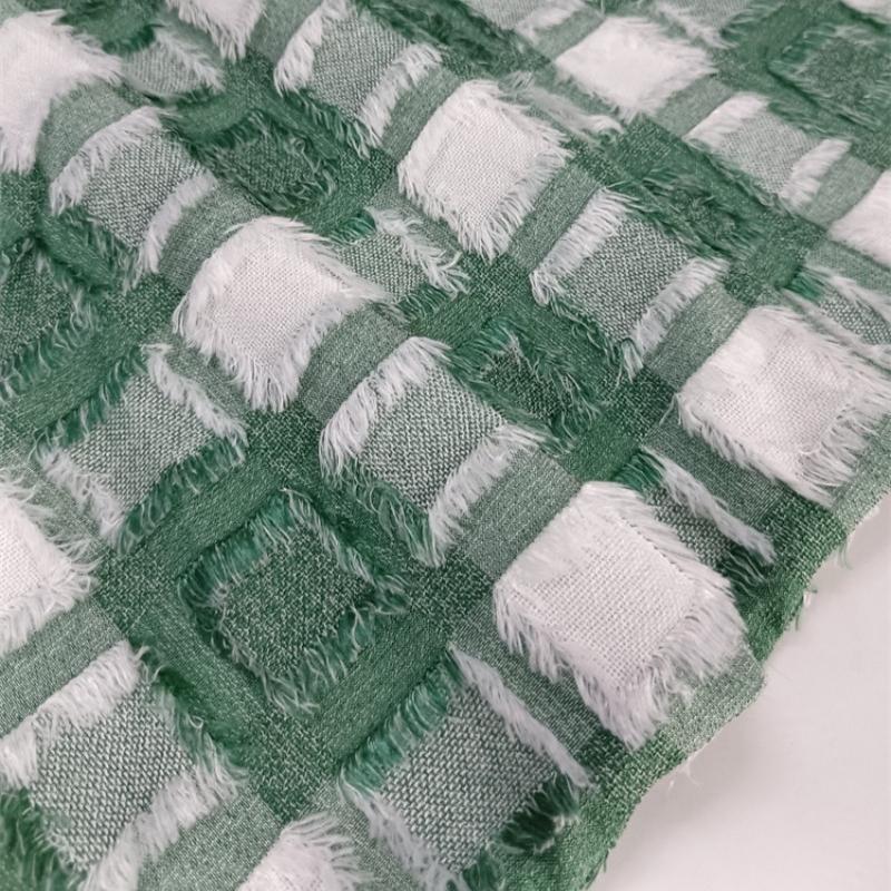 

100x150cm Tassels Square Plaid Pattern Yarn-dyed Jacquard Fabric for DIY Sewing Fashion Dress Texture Fabric Designer Fabric 100x150cm