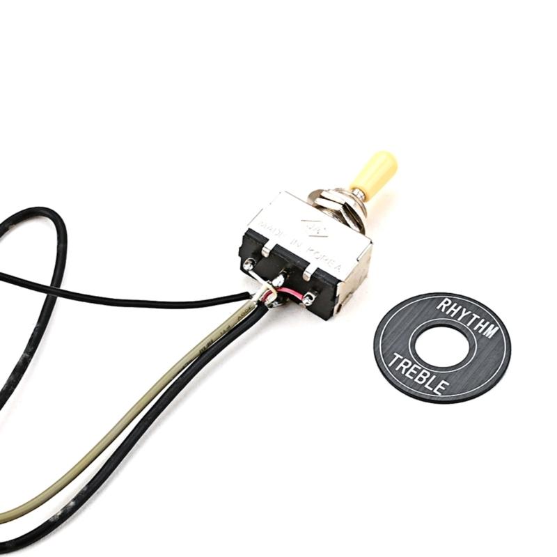 ערכת חיווט 1V 1T, רתמת חיווט 3 Way A500K מחווטת מראש לרתמת חיווט גיטרה לתיקון והחלפה של גיטרה חשמלית בס