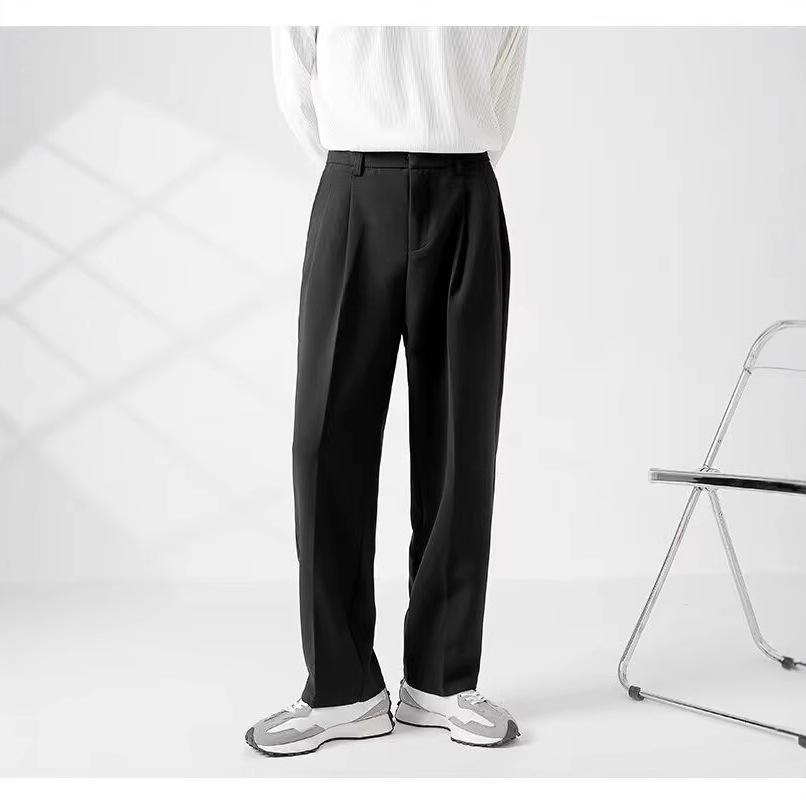 Hochwertige Hosen Herren Frühling und Herbst neue Herrenhosen gerade locker lässig Wide-Leg Anzughosen