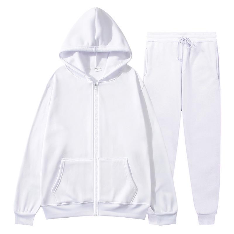 Men's Cross-border Autumn Winter Comfort Zip-Up Velvet Hoodie & Jacket Set