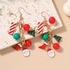 New Christmas Drop Earrings for Women Girls Sock Snowman Dangle Earrings Pendants Kid's New Year Jewelry Gifts