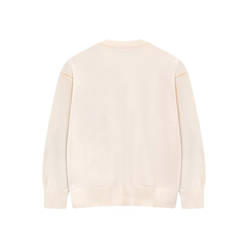 AMI Men's Autumn and Winter New Product Love Alpaca Wool Blended Soft and Sticky Knitted Cardigan Round Neck Cloud Sweater Pocket Coat