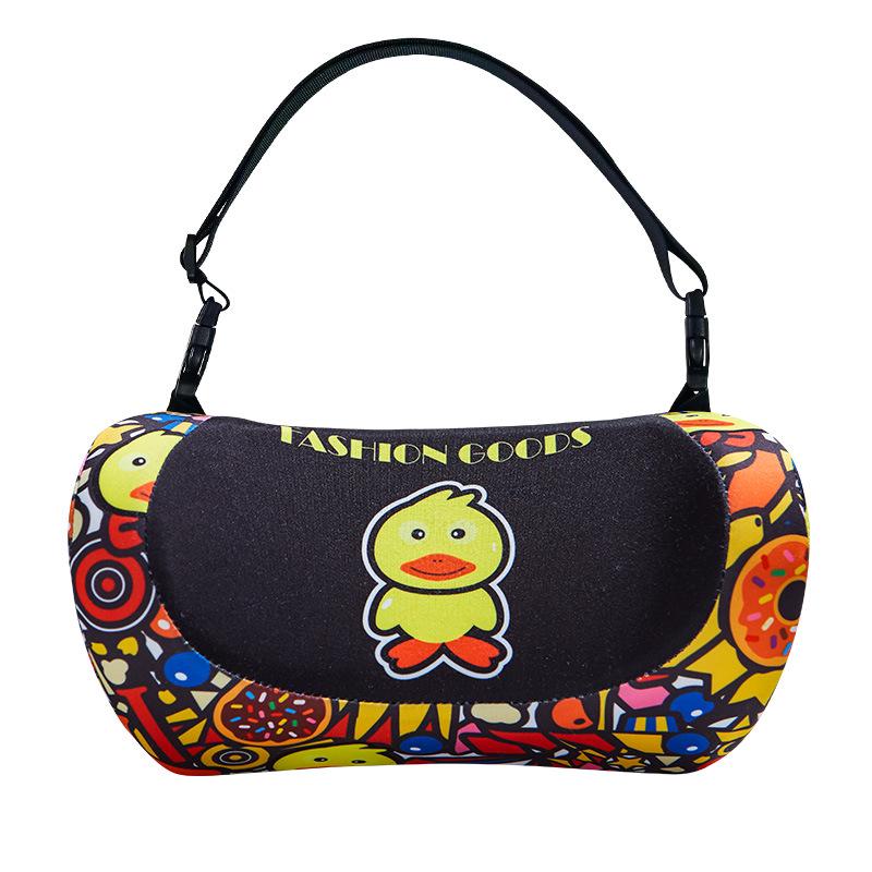Children's Cartoon Memory Foam Car Neck and Lumbar Pillow Set for Headrest and Rear Seat